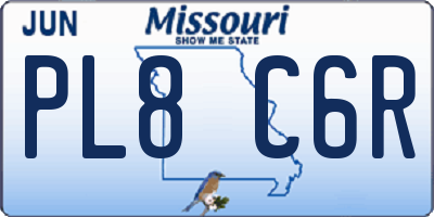 MO license plate PL8C6R