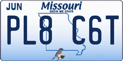 MO license plate PL8C6T