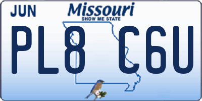 MO license plate PL8C6U