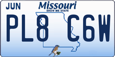 MO license plate PL8C6W