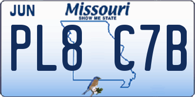 MO license plate PL8C7B