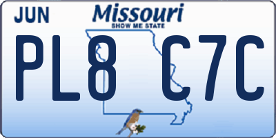 MO license plate PL8C7C