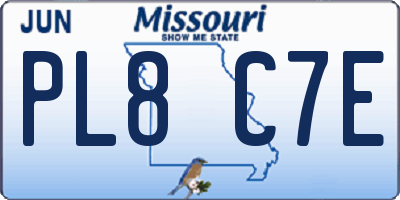 MO license plate PL8C7E