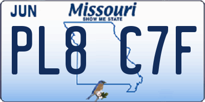 MO license plate PL8C7F