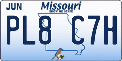 MO license plate PL8C7H