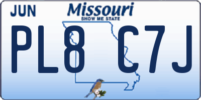 MO license plate PL8C7J