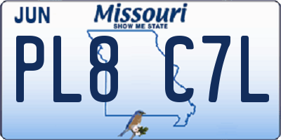 MO license plate PL8C7L