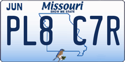 MO license plate PL8C7R