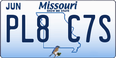 MO license plate PL8C7S
