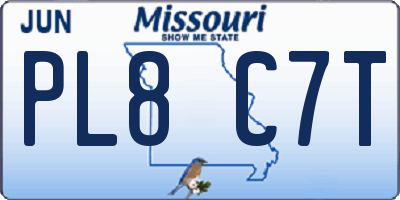 MO license plate PL8C7T