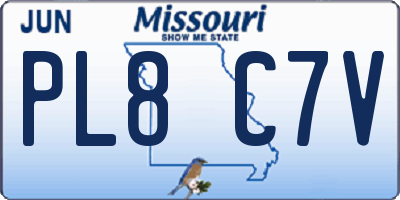 MO license plate PL8C7V