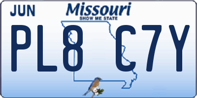 MO license plate PL8C7Y