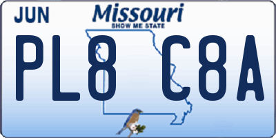 MO license plate PL8C8A