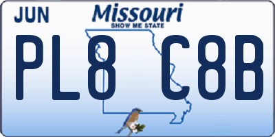 MO license plate PL8C8B