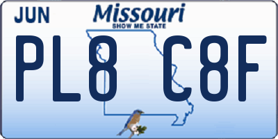 MO license plate PL8C8F