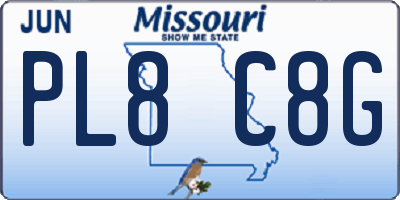MO license plate PL8C8G