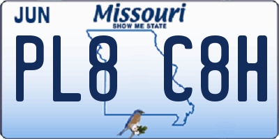 MO license plate PL8C8H