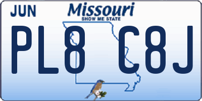 MO license plate PL8C8J