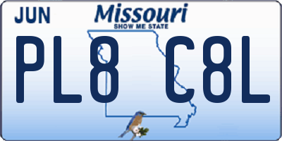 MO license plate PL8C8L