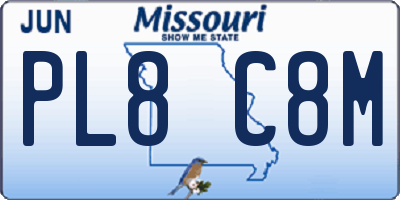 MO license plate PL8C8M