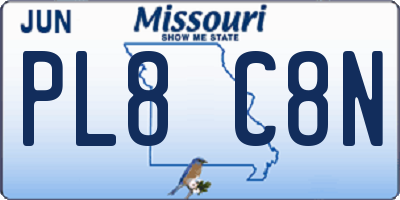 MO license plate PL8C8N