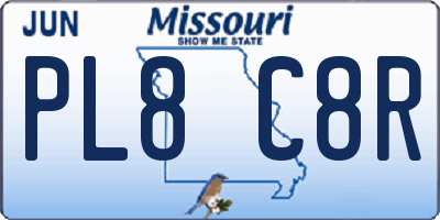 MO license plate PL8C8R