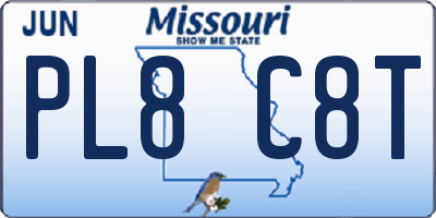 MO license plate PL8C8T