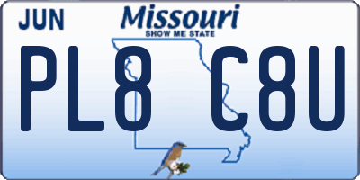 MO license plate PL8C8U