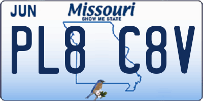 MO license plate PL8C8V