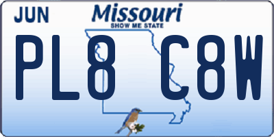 MO license plate PL8C8W