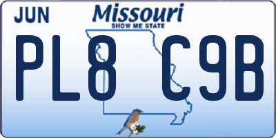MO license plate PL8C9B