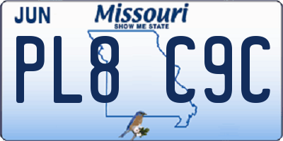 MO license plate PL8C9C