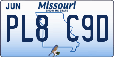 MO license plate PL8C9D