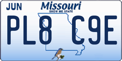 MO license plate PL8C9E