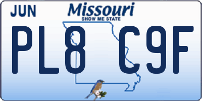 MO license plate PL8C9F