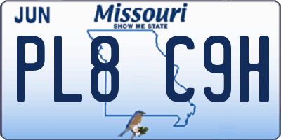MO license plate PL8C9H