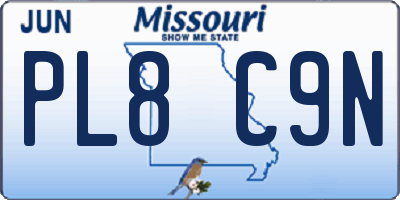MO license plate PL8C9N