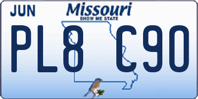 MO license plate PL8C9O
