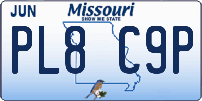 MO license plate PL8C9P