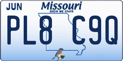 MO license plate PL8C9Q