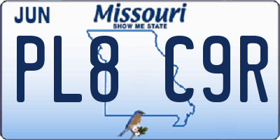 MO license plate PL8C9R