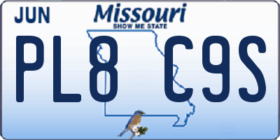 MO license plate PL8C9S