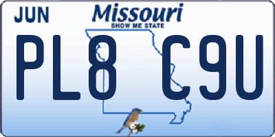 MO license plate PL8C9U