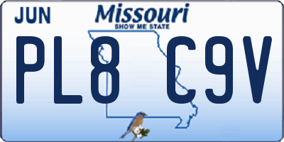 MO license plate PL8C9V