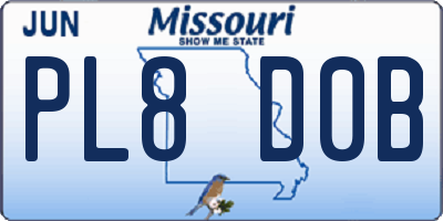 MO license plate PL8D0B