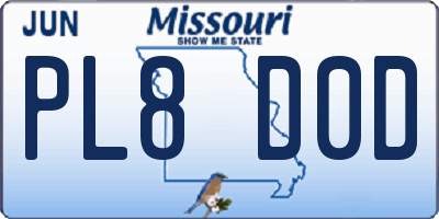 MO license plate PL8D0D