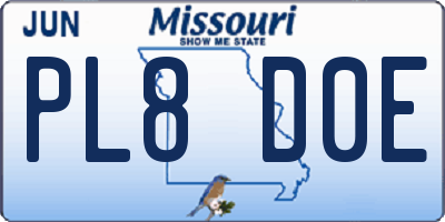 MO license plate PL8D0E