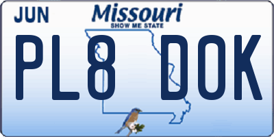 MO license plate PL8D0K