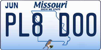 MO license plate PL8D0O