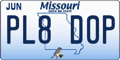 MO license plate PL8D0P